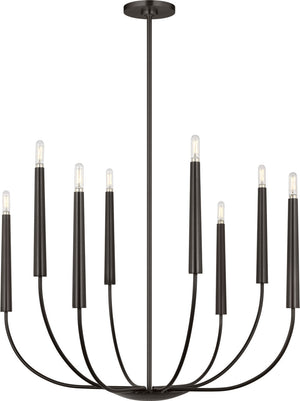 Visual Comfort Studio - EC1198AI - Eight Light Chandelier - Lois - Aged Iron | Aged Iron