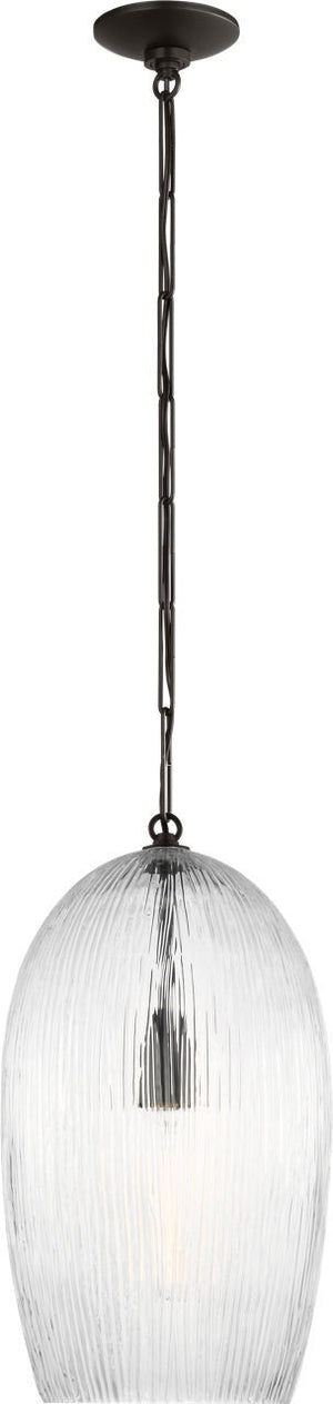 Visual Comfort Studio - HP1001AI - One Light Pendant - Serafina - Aged Iron | Aged Iron
