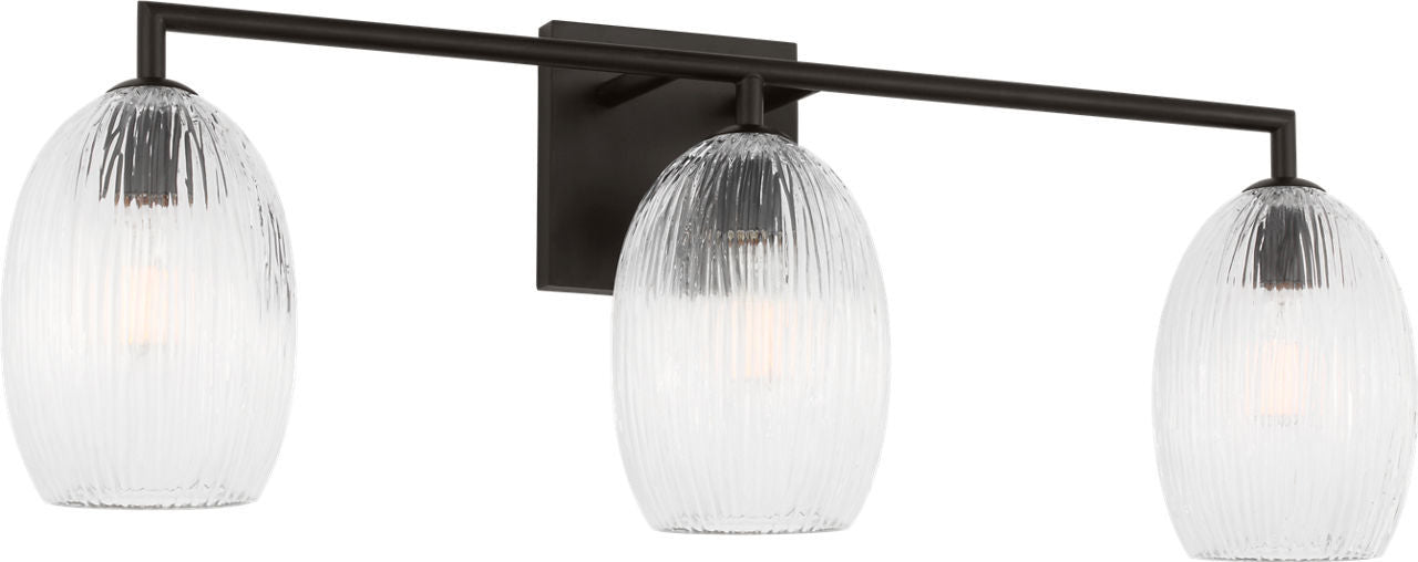 Visual Comfort Studio - HV1003AI - Three Light Bath - Serafina - Aged Iron | Aged Iron