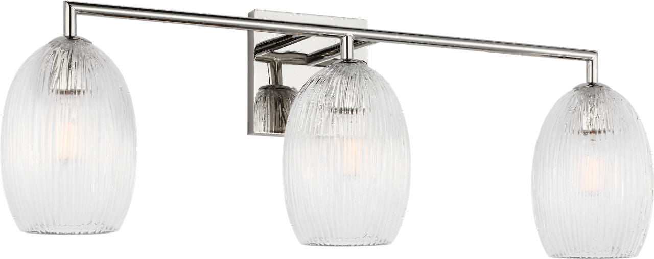 Visual Comfort Studio - HV1003PN - Three Light Bath - Serafina - Polished Nickel | Polished Nickel