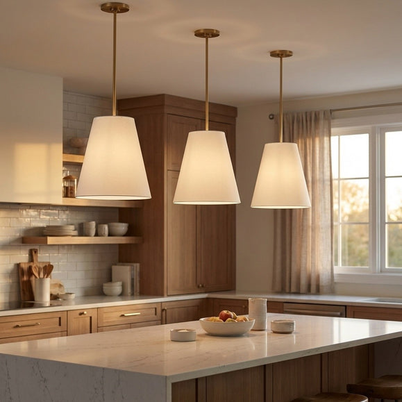 Visual Comfort Studio - KSP1213BBS - Three Light Hanging Shade - Beauvoir - Burnished Brass | Burnished Brass