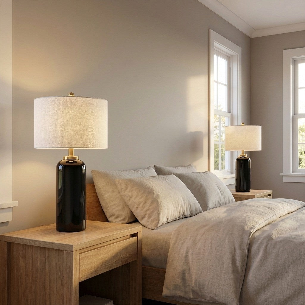Visual Comfort Studio - KST1241CBK - One Light Table Lamp - Lauren - Black Ceramic | Black Ceramic