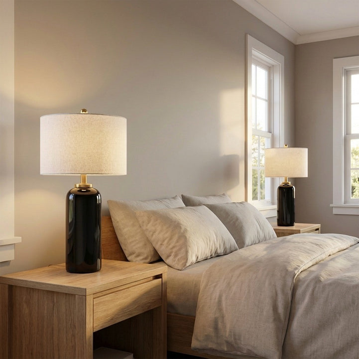 Visual Comfort Studio - KST1241CBK - One Light Table Lamp - Lauren - Black Ceramic | Black Ceramic