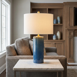 Visual Comfort Studio - KST1241DOC - One Light Table Lamp - Lauren - Deep Ocean Crackle | Deep Ocean Crackle