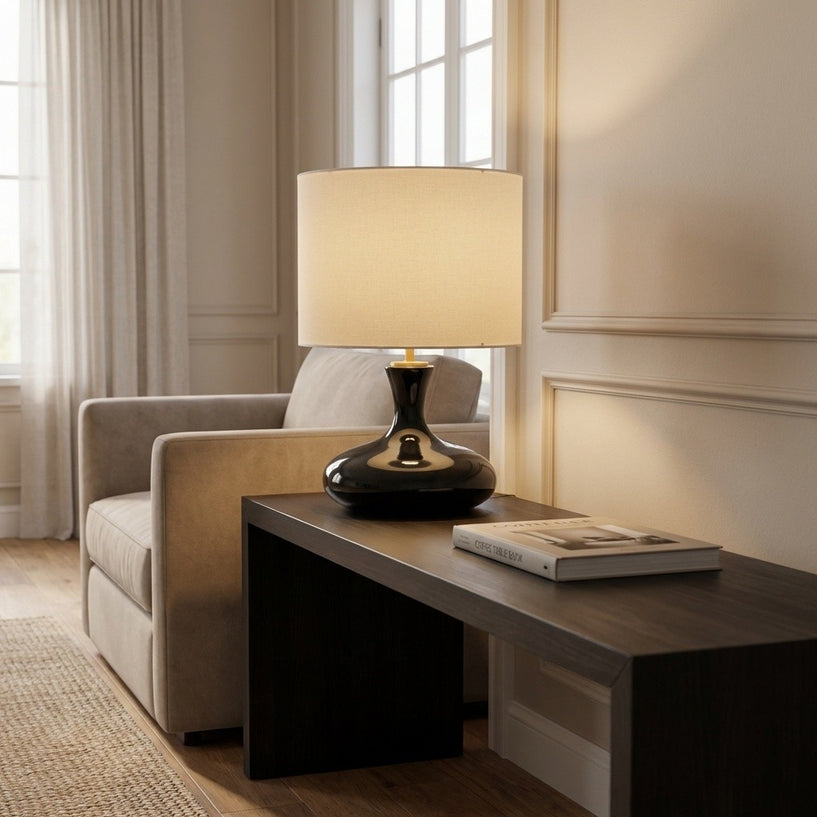 Visual Comfort Studio - KST1251CBK - One Light Table Lamp - Amber - Black Ceramic | Black Ceramic