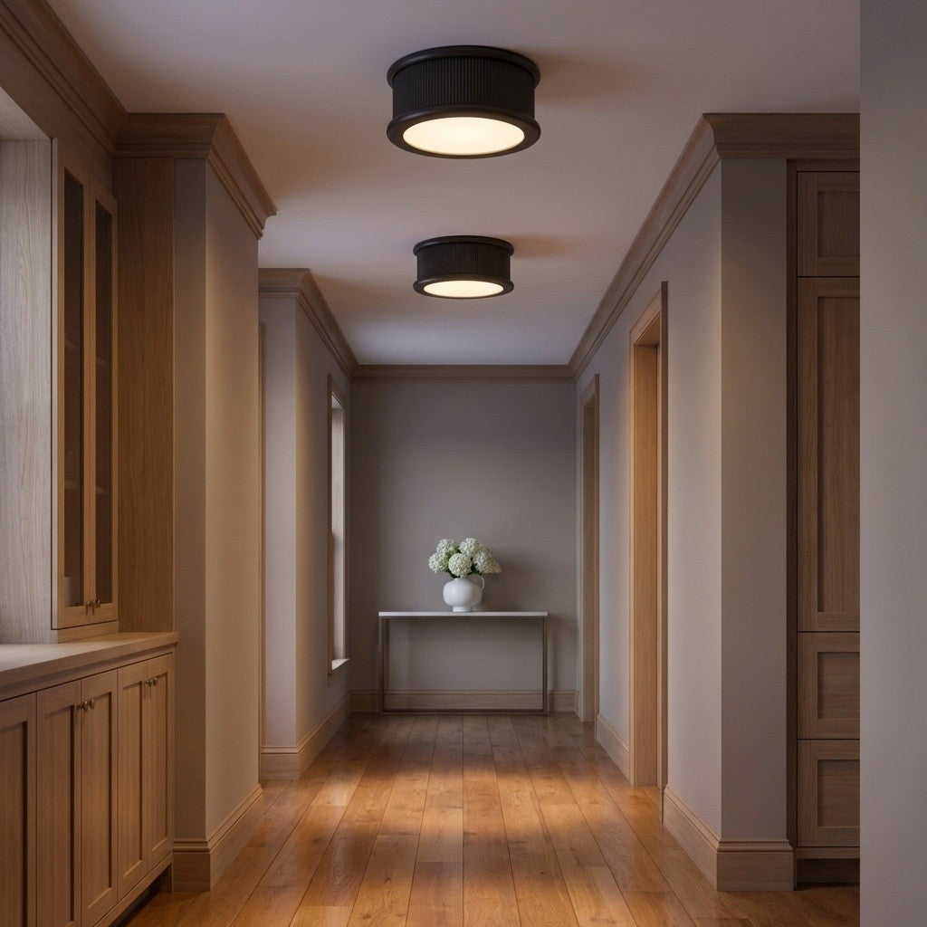Visual Comfort Studio - PCF1033AI - Three Light Flush Mount - Ritz - Aged Iron | Aged Iron
