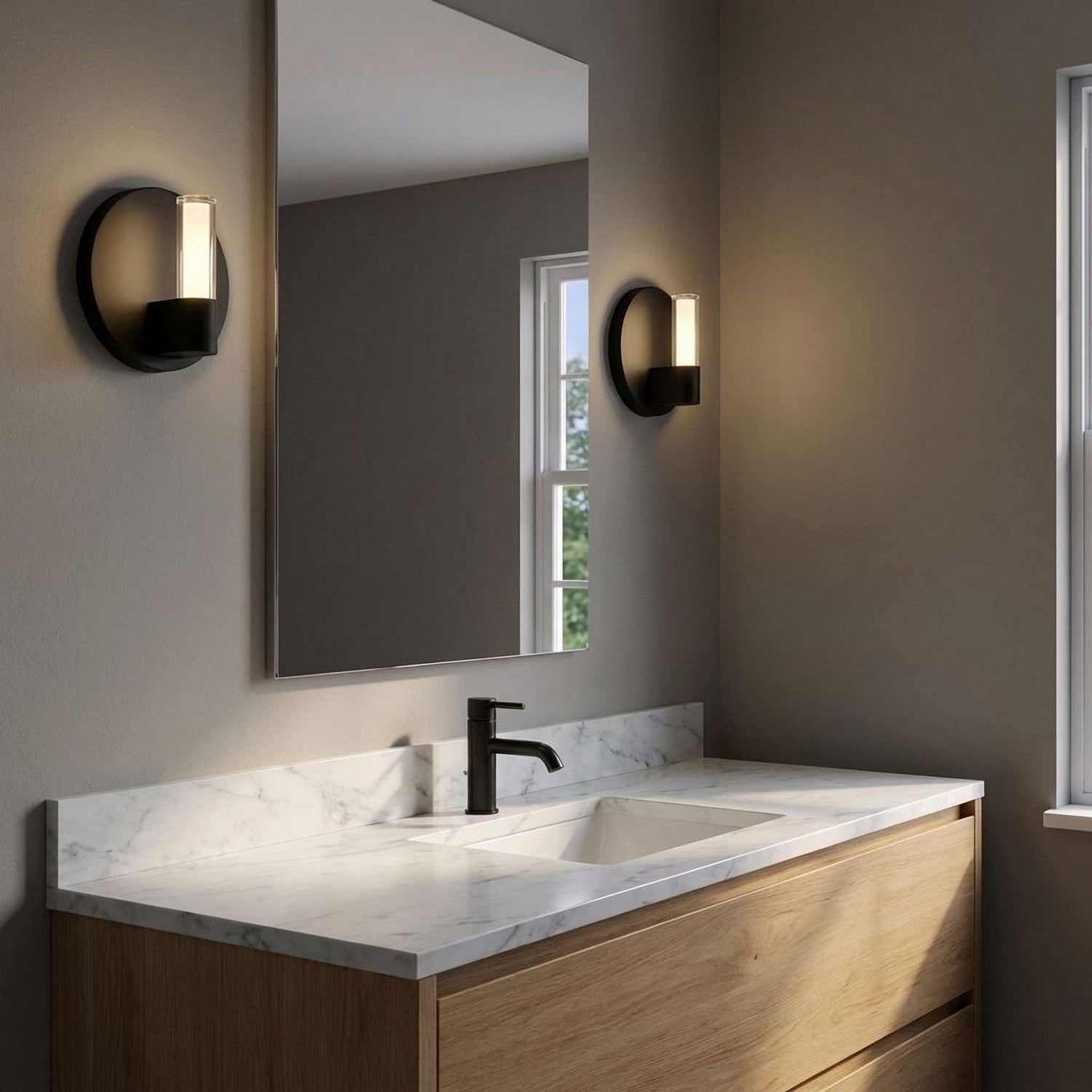 Visual Comfort Studio - SLW1071MBK - LED Wall Sconce - Silas - Midnight Black | Midnight Black