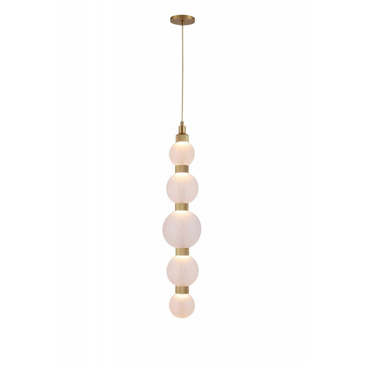 Avenue Lighting - HF7960-AB-WHT - LED Pendant - Zayna - Aged Brass
