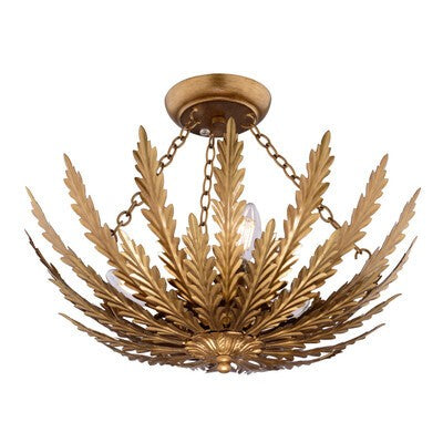 Vaxcel - C0319 - Three Light Semi-Flush Mount - Ozette - Painted Gold
