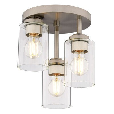 Vaxcel - C0327 - Three Light Flush Mount - Park Ridge - Satin Nickel