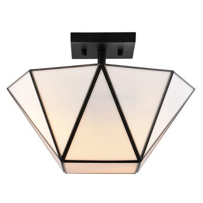 Vaxcel - C0330 - Two Light Semi-Flush Mount - Burnett - Matte Black