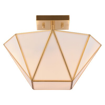 Vaxcel - C0331 - Two Light Semi-Flush Mount - Burnett - Muted Brass