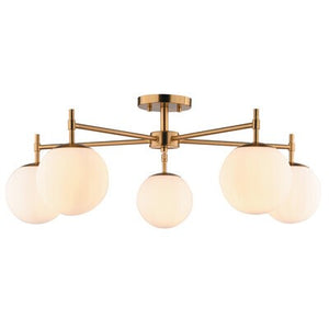 Vaxcel - C0348 - Five Light Semi-Flush Mount - Armitage - Muted Brass