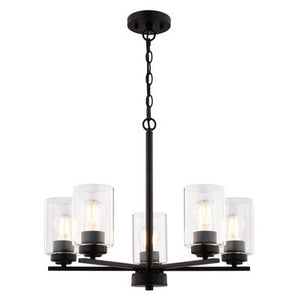 Vaxcel - H0313 - Five Light Chandelier - Park Ridge - Matte Black