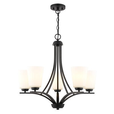 Vaxcel - H0317 - Five Light Chandelier - River Grove - Matte Black
