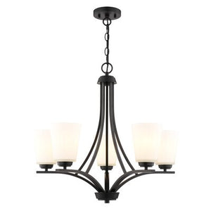 Vaxcel - H0317 - Five Light Chandelier - River Grove - Matte Black