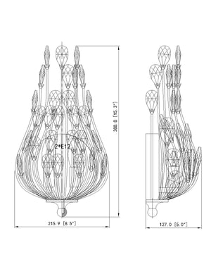 Z-Lite - 1957-2S-MGLD - Two Light Wall Sconce - Gabriella - Modern Gold