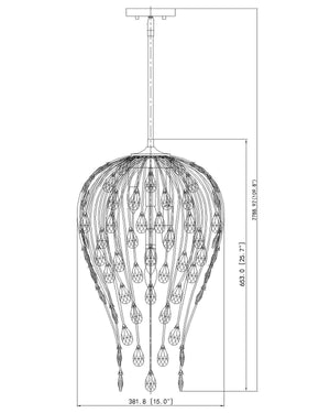 Z-Lite - 1957P15-MGLD - Five Light Pendant - Gabriella - Modern Gold