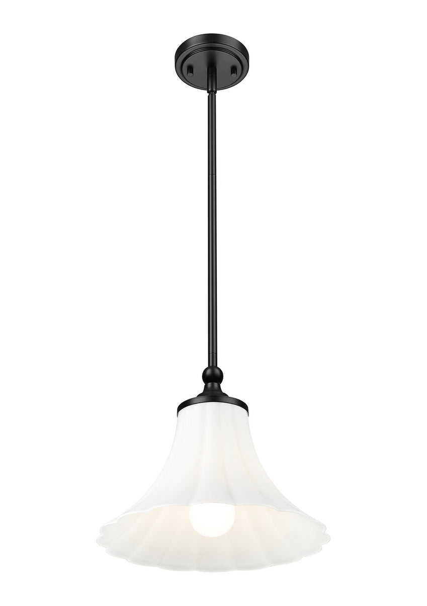 Z-Lite - 1958P12-MB - One Light Pendant - Fleur - Matte Black