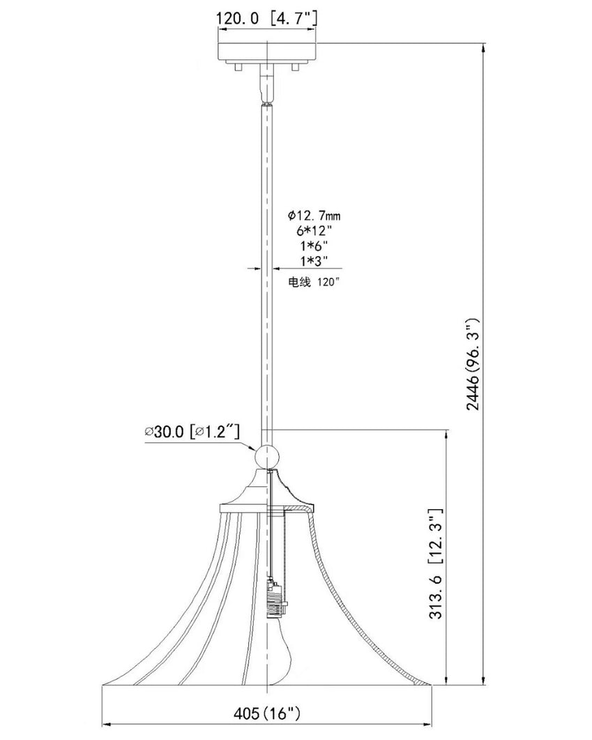 Z-Lite - 1958P16-BN - One Light Pendant - Fleur - Brushed Nickel