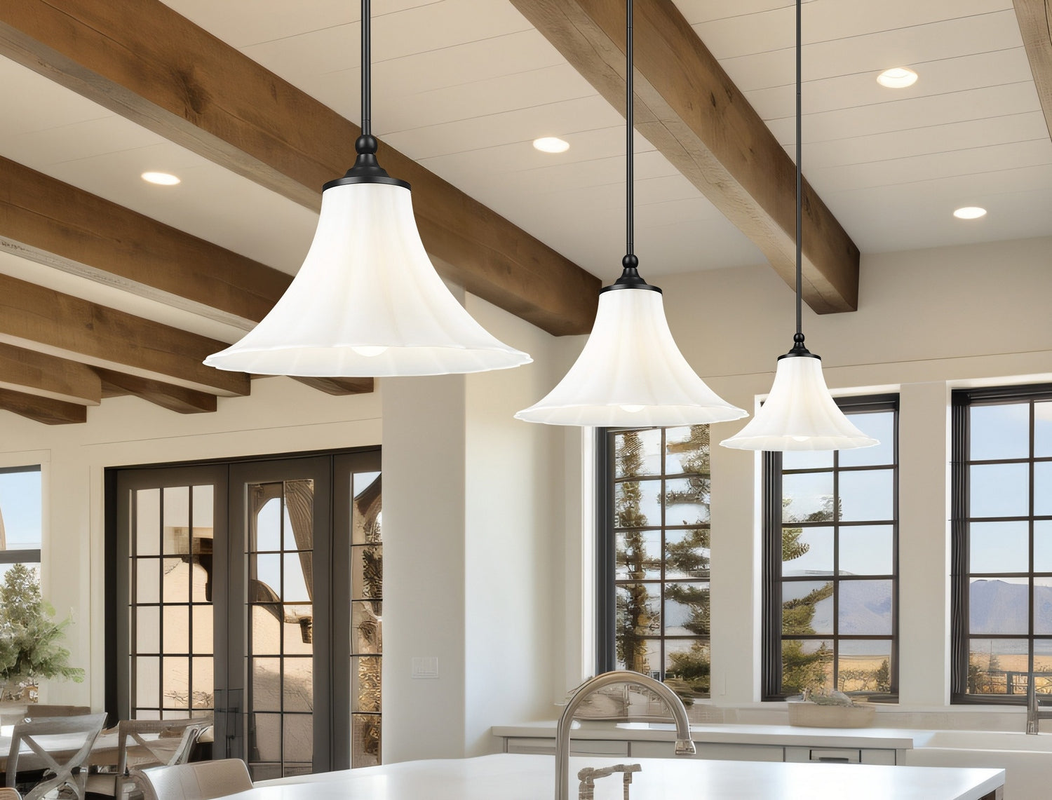 Z-Lite - 1958P16-MB - One Light Pendant - Fleur - Matte Black