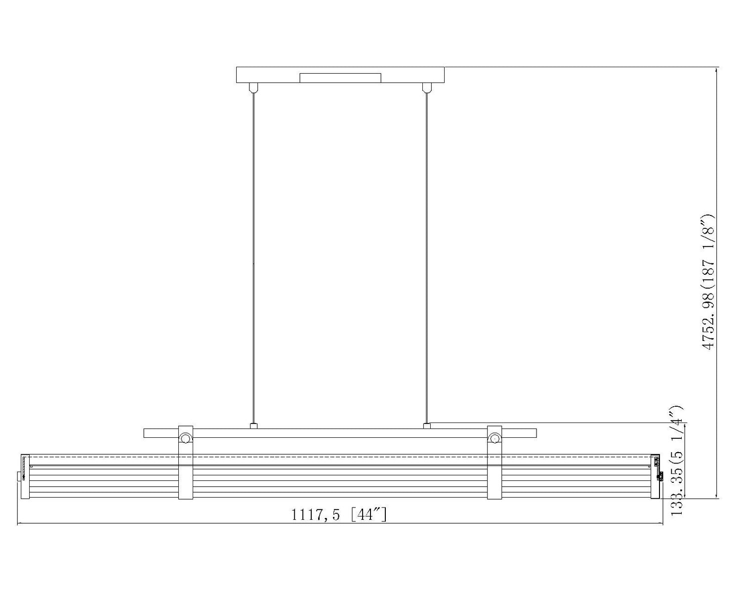 Z-Lite - 1959-44L-BN-LED - LED Linear Chandelier - Benoit - Brushed Nickel