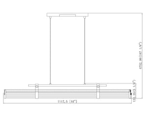 Z-Lite - 1959-44L-BN-LED - LED Linear Chandelier - Benoit - Brushed Nickel