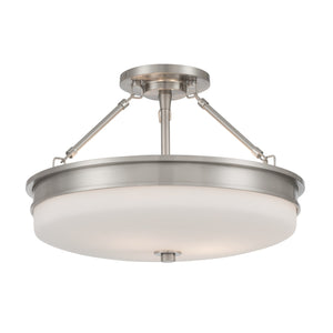 Minka-Lavery - 14086-84 - Three Light Semi-Flush Mount - Halora - Brushed Nickel