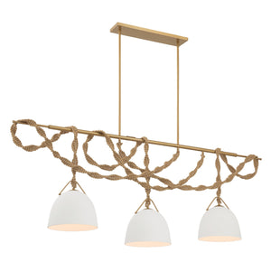 Minka-Lavery - 16067-732 - Three Light Linear Chandelier - Cordon - Legacy Brass