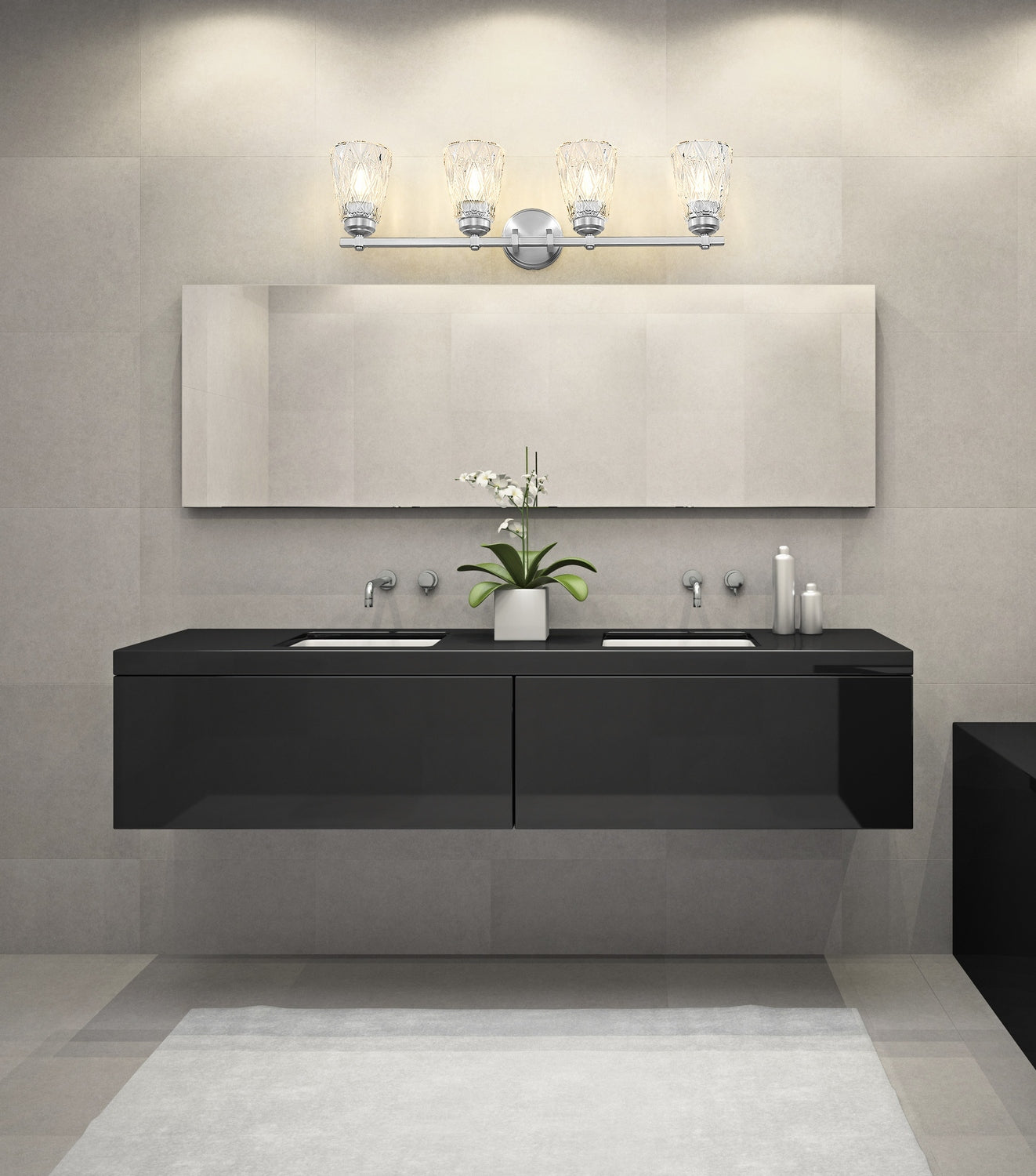 Z-Lite - 1960-4V-BN - Four Light Vanity - Andree - Brushed Nickel
