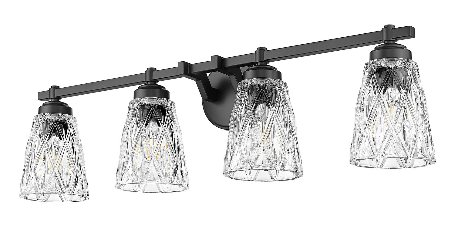Z-Lite - 1960-4V-MB - Four Light Vanity - Andree - Matte Black