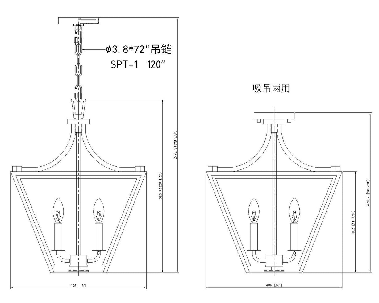 Z-Lite - 1961-3C-IO - Three Light Chandelier - Montalcino - Iron Ore