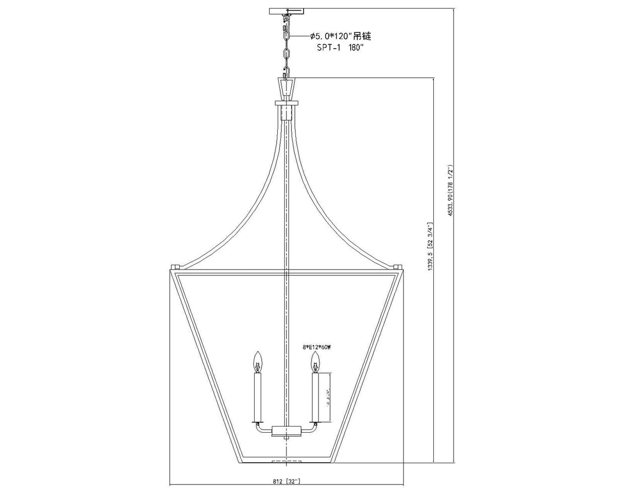 Z-Lite - 1961-8RB - Eight Light Chandelier - Montalcino - Rubbed Brass