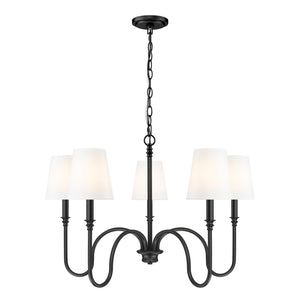Z-Lite - 4505-5MB - Five Light Chandelier - Jisele - Matte Black