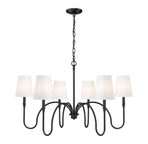 Z-Lite - 4505-6MB - Six Light Chandelier - Jisele - Matte Black