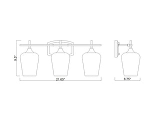 Z-Lite - 473-3V-BBR - Three Light Vanity - Joliet - Burnished Brass