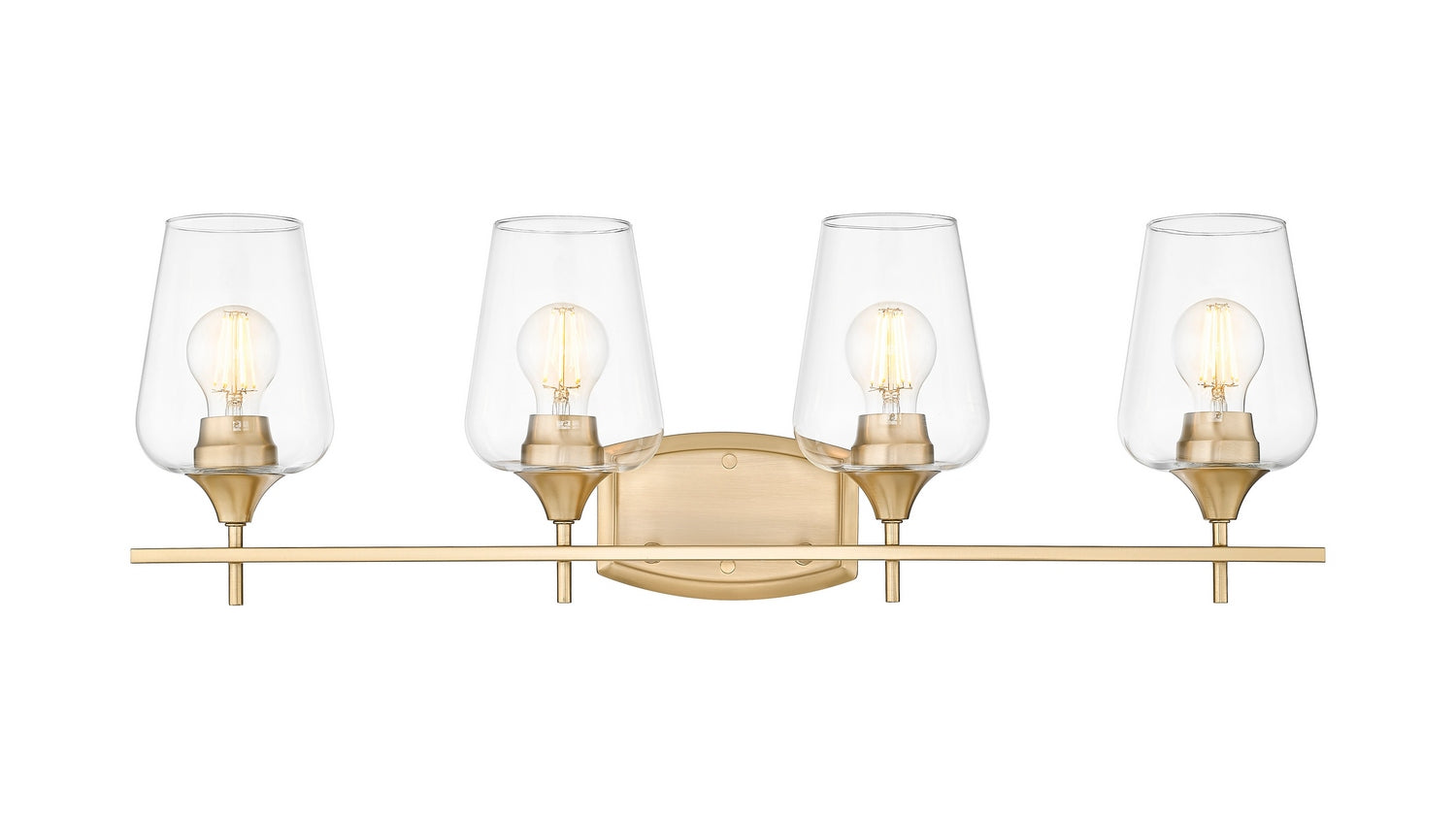 Z-Lite - 473-4V-BBR - Four Light Vanity - Joliet - Burnished Brass