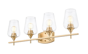 Z-Lite - 473-4V-BBR - Four Light Vanity - Joliet - Burnished Brass