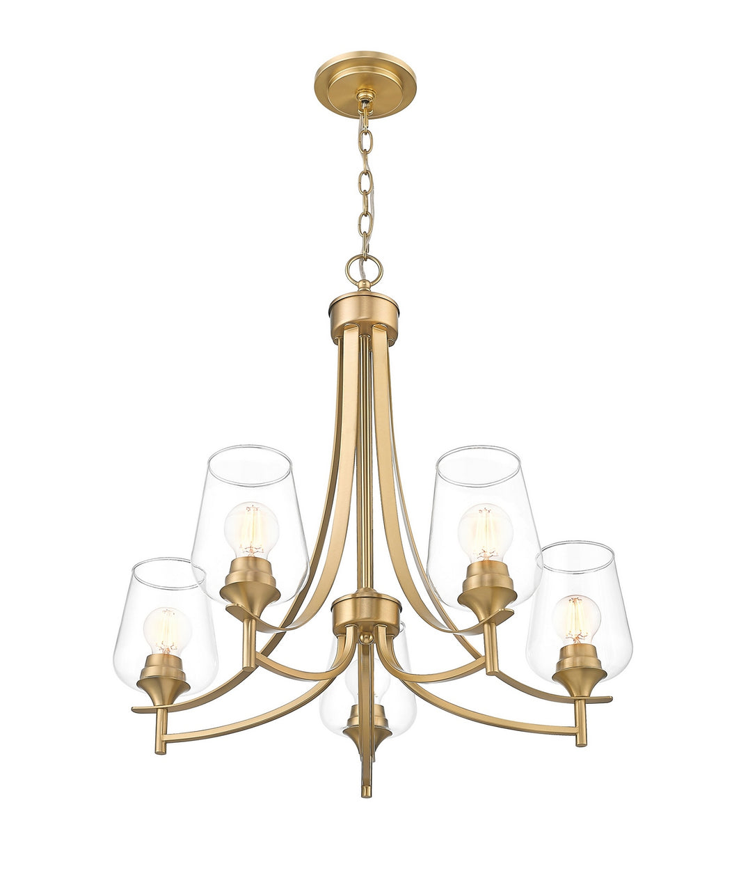 Z-Lite - 473-5BBR - Five Light Chandelier - Joliet - Burnished Brass