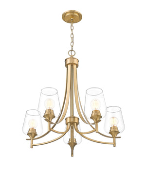 Z-Lite - 473-5BBR - Five Light Chandelier - Joliet - Burnished Brass