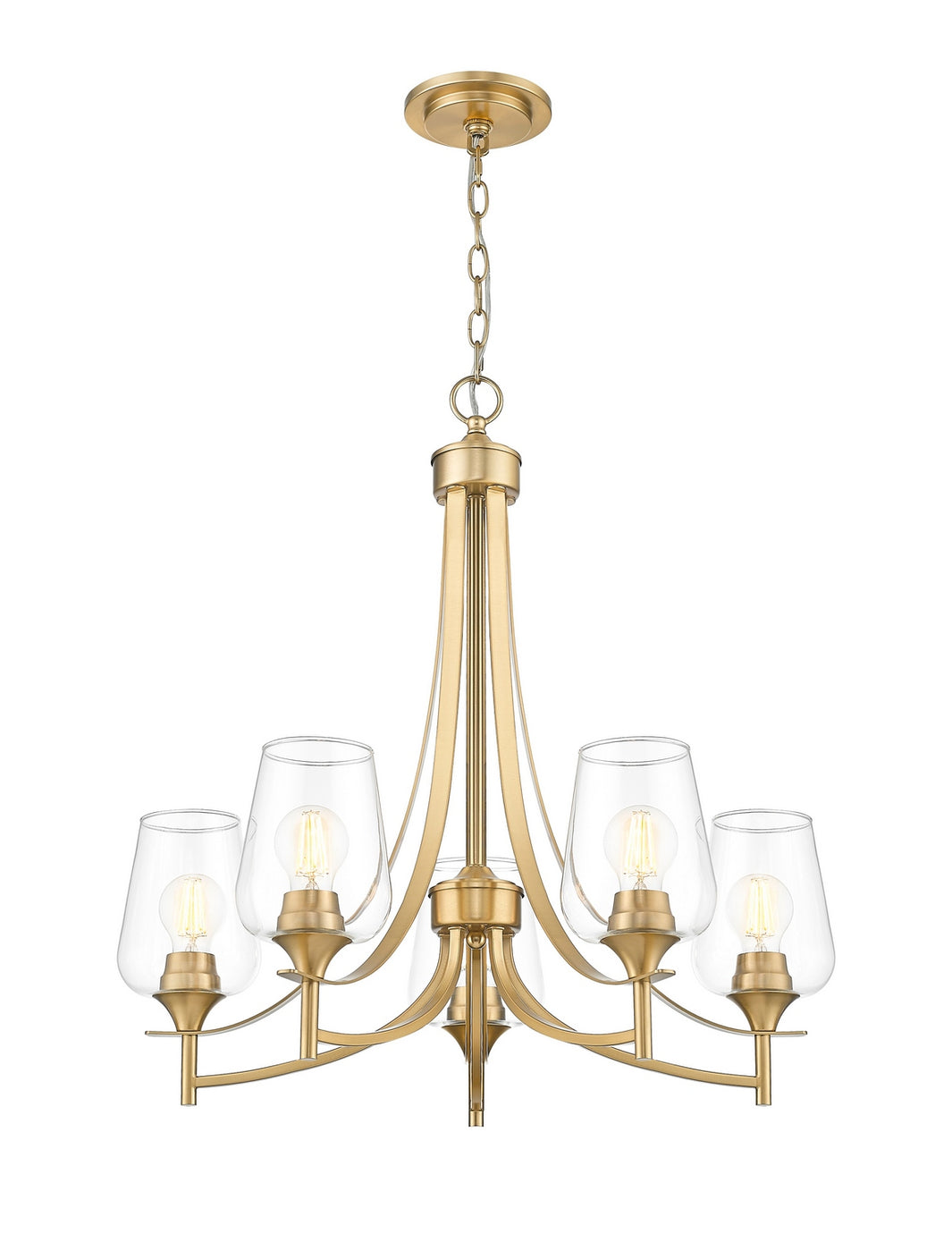 Z-Lite - 473-5BBR - Five Light Chandelier - Joliet - Burnished Brass