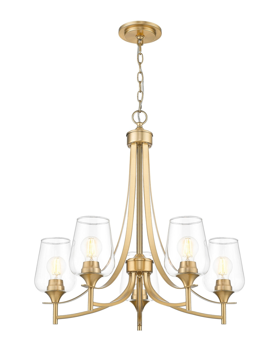Z-Lite - 473-5BBR - Five Light Chandelier - Joliet - Burnished Brass