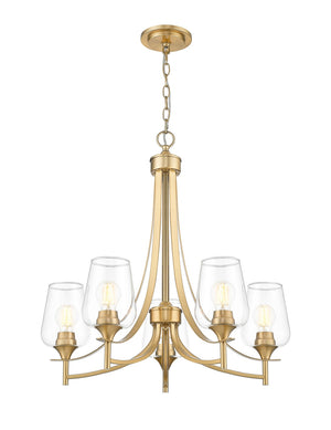 Z-Lite - 473-5BBR - Five Light Chandelier - Joliet - Burnished Brass