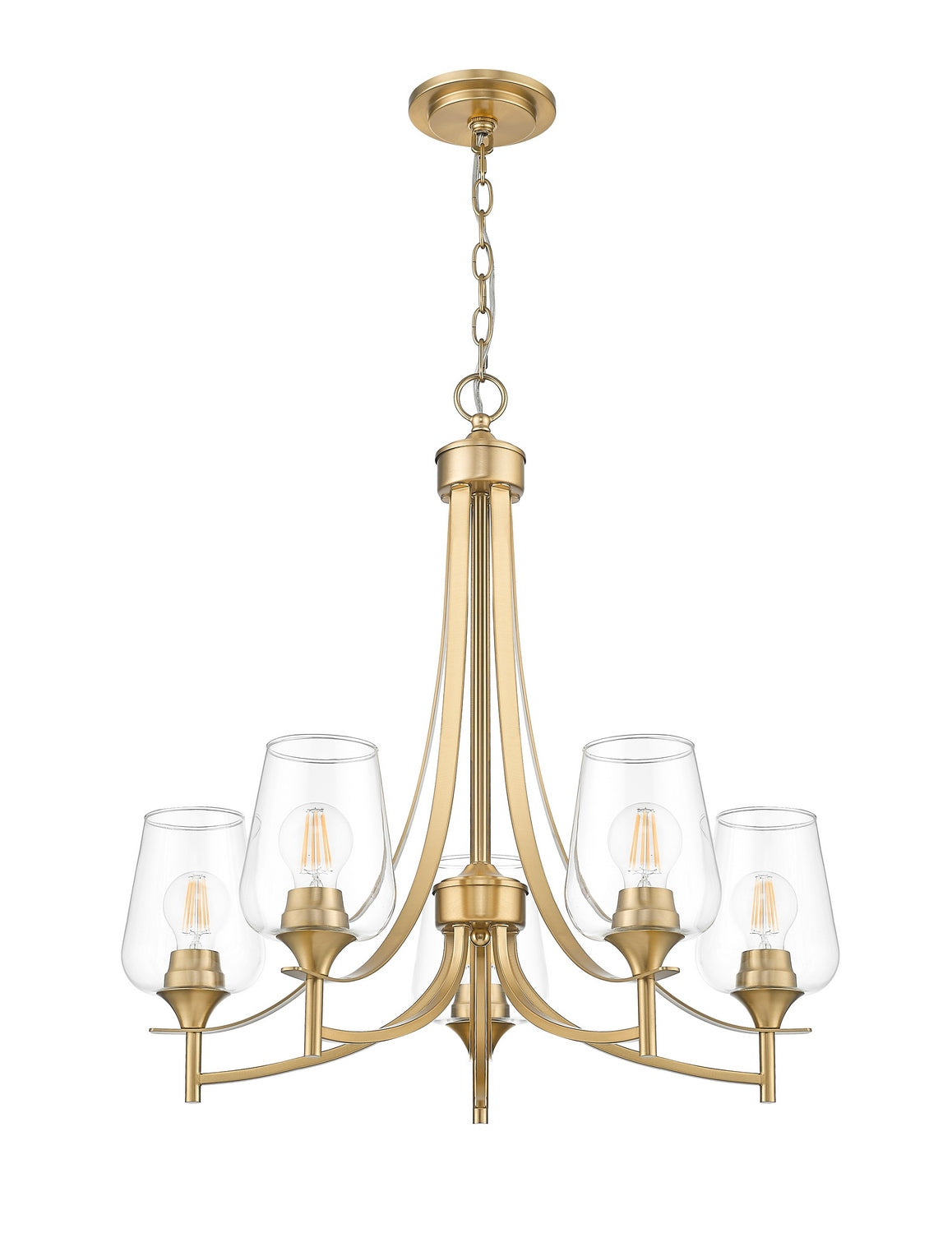 Z-Lite - 473-5BBR - Five Light Chandelier - Joliet - Burnished Brass
