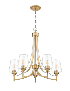 Z-Lite - 473-5BBR - Five Light Chandelier - Joliet - Burnished Brass