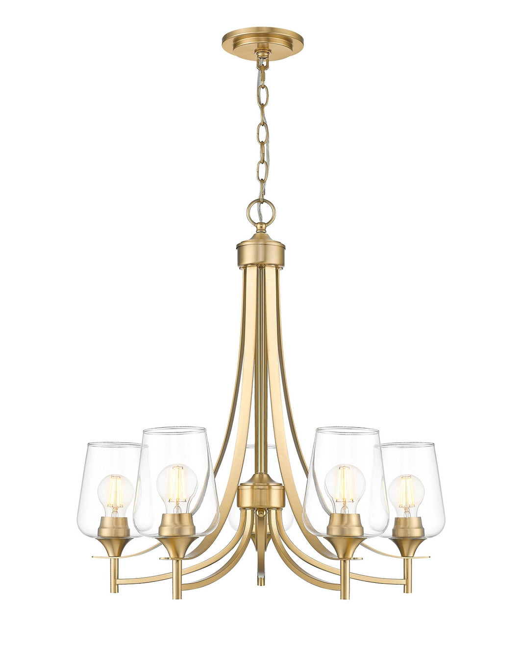 Z-Lite - 473-5BBR - Five Light Chandelier - Joliet - Burnished Brass
