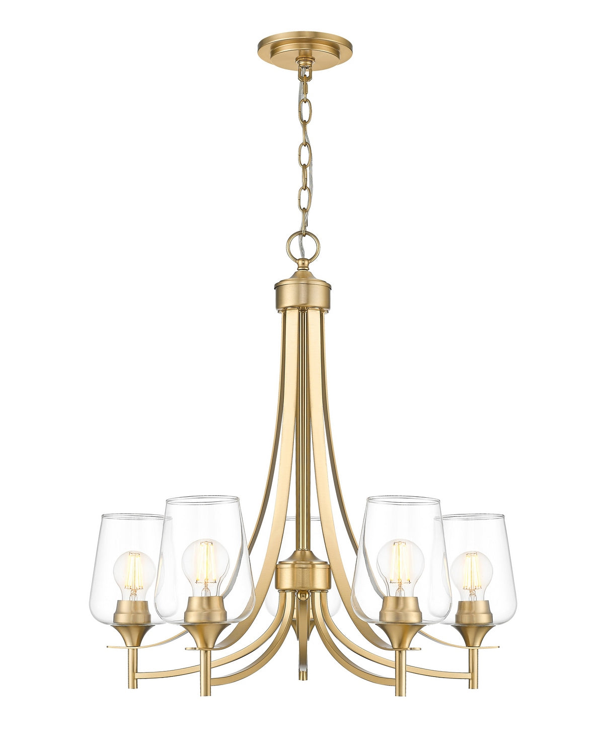 Z-Lite - 473-5BBR - Five Light Chandelier - Joliet - Burnished Brass