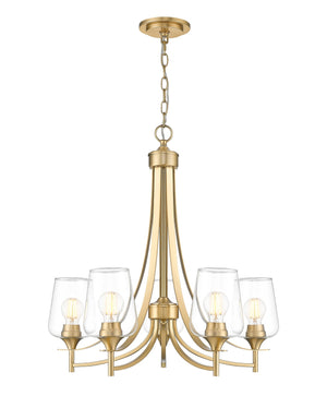 Z-Lite - 473-5BBR - Five Light Chandelier - Joliet - Burnished Brass