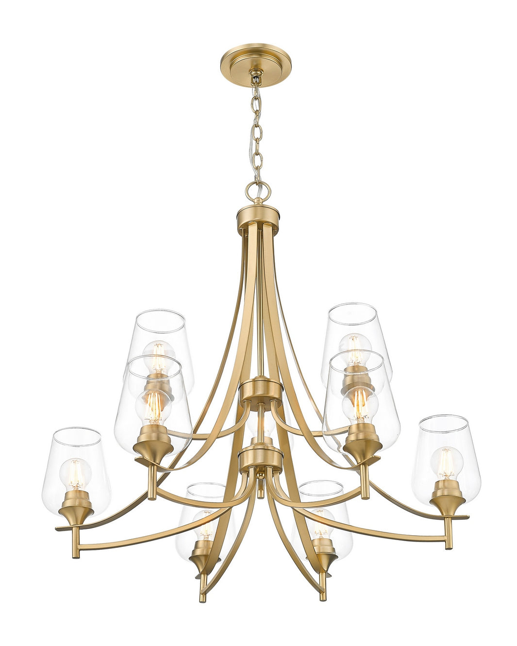 Z-Lite - 473-9BBR - Nine Light Chandelier - Joliet - Burnished Brass