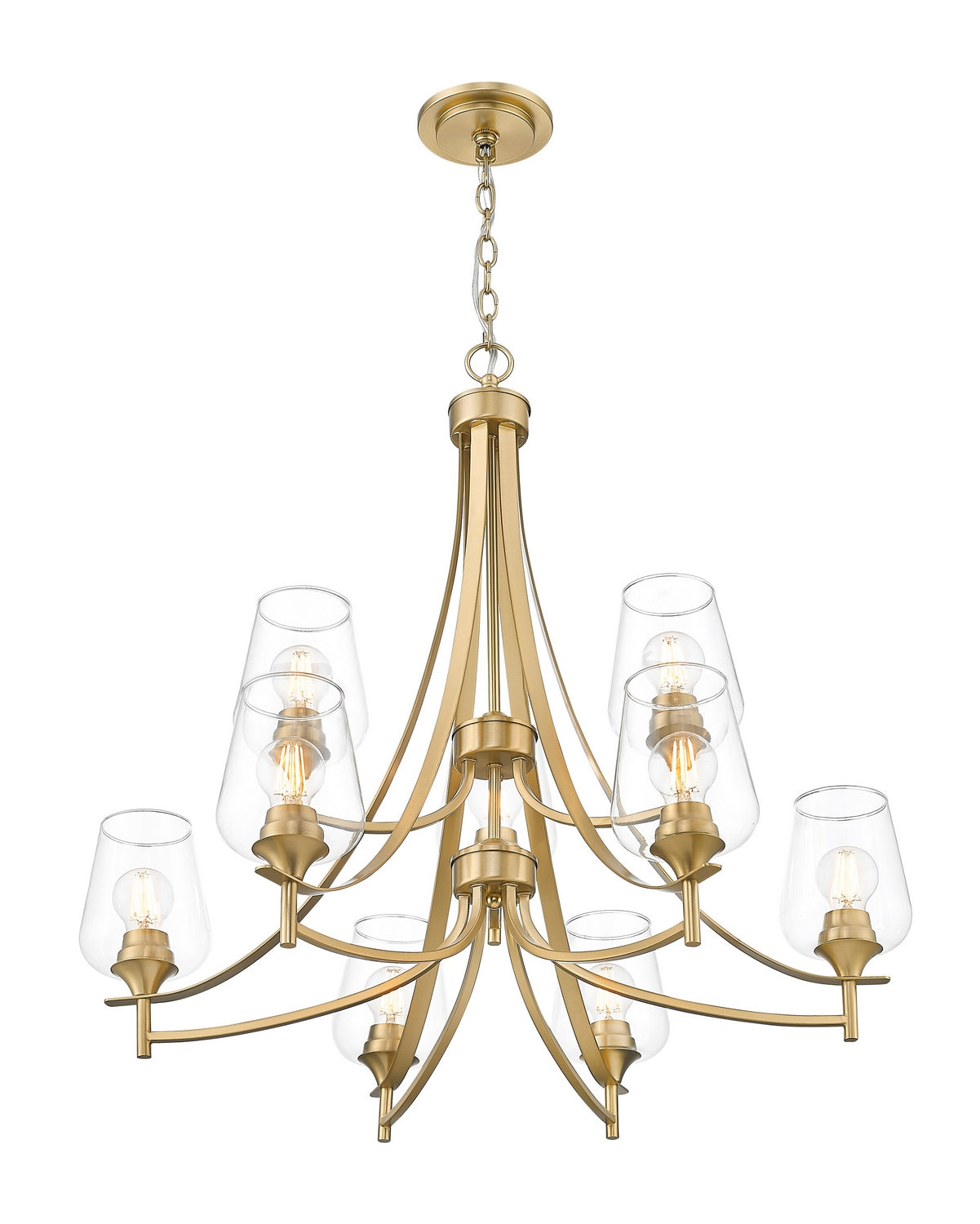 Z-Lite - 473-9BBR - Nine Light Chandelier - Joliet - Burnished Brass